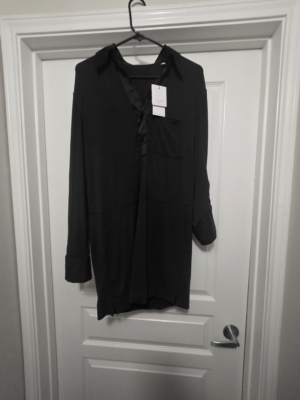 Equipment Black Long Shirt Dress